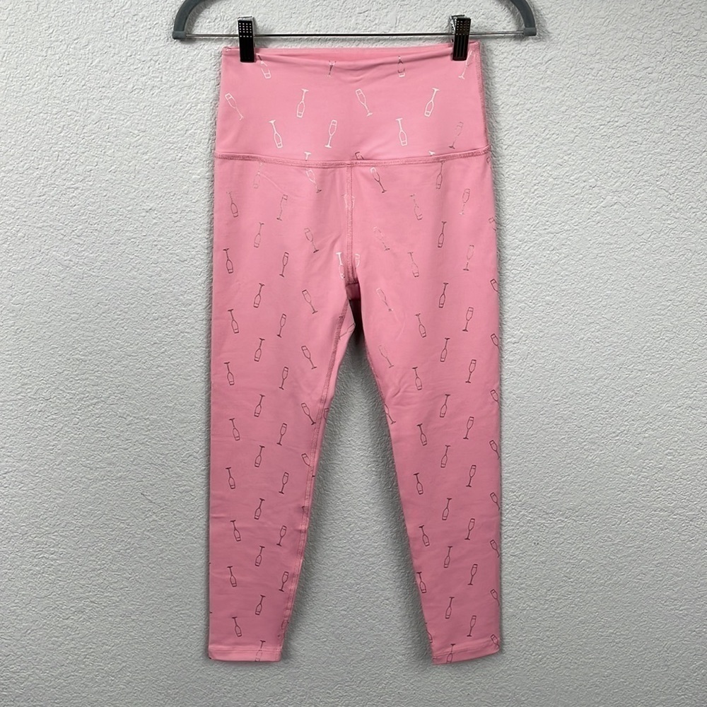 Beyond Yoga Gold Metallic Champagne Flute Leggings Pale Pink Sz S